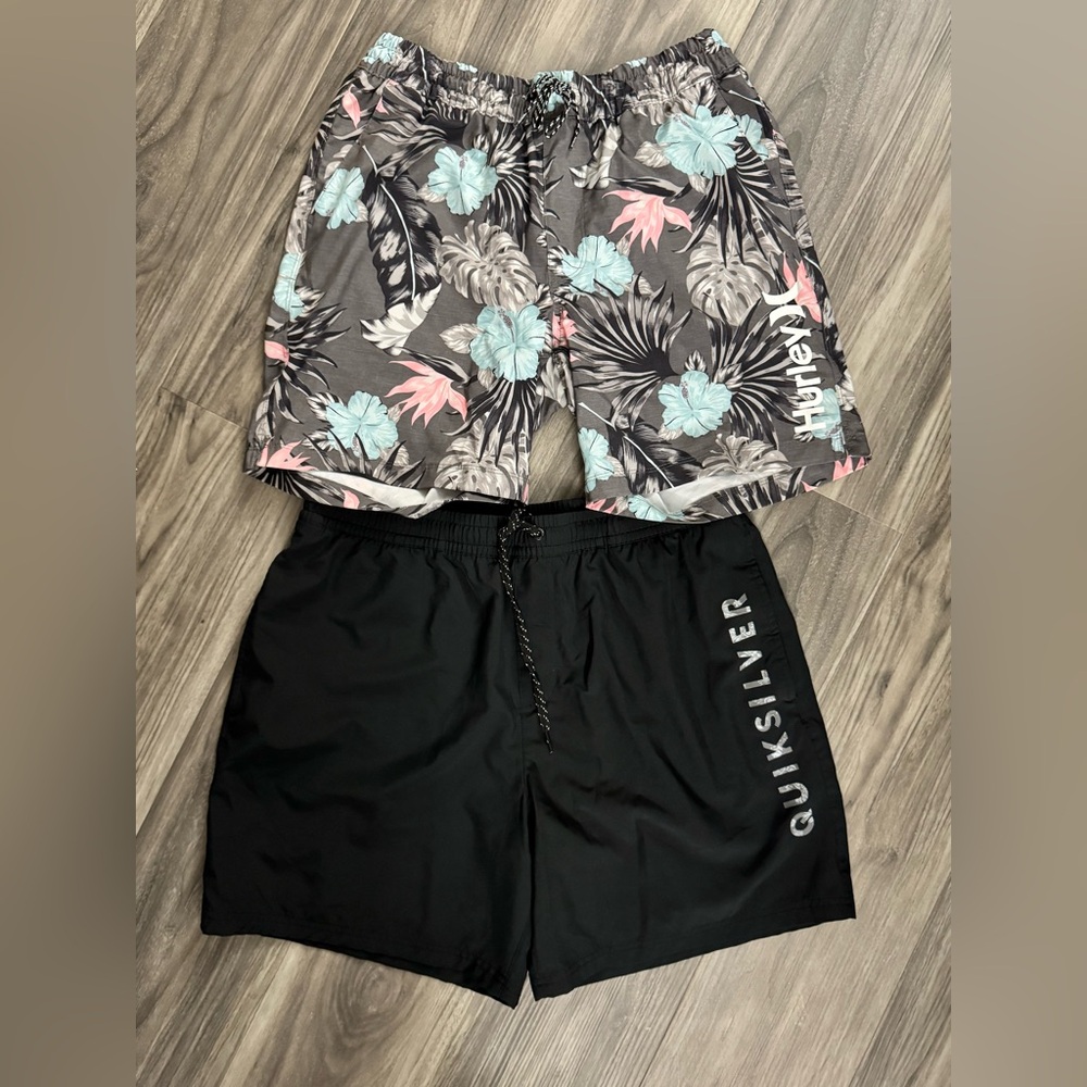 Quiksilver Dark Swim Shorts with Logo